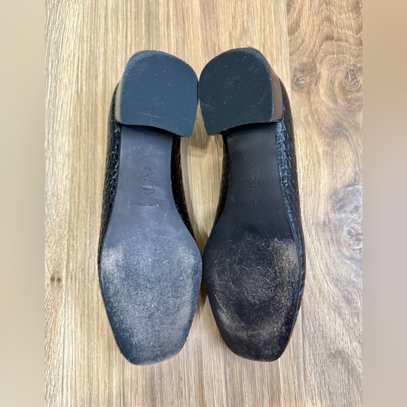 Tory Burch Black Georgia Pumps Soft Crocodile Embossed Size 6 EUC - Picture 6 of 9